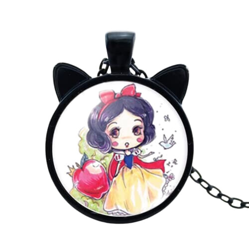 Pendentif Blanche-Neige argenté