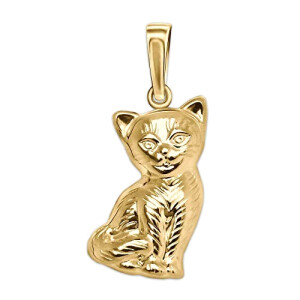 Pendentif Chat or 15x10 mm
