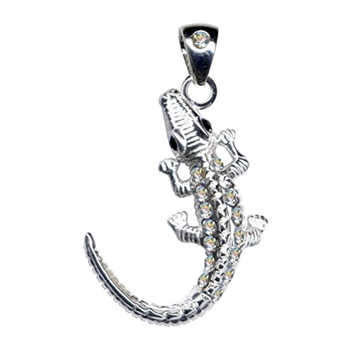 Pendentif Crocodile argentblancs 20x34 mm