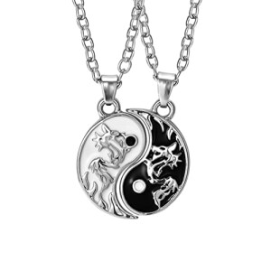 Pendentif Dragon noir 2 pièces