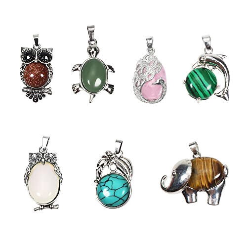 Pendentif Éléphant couleuré 7 pièces