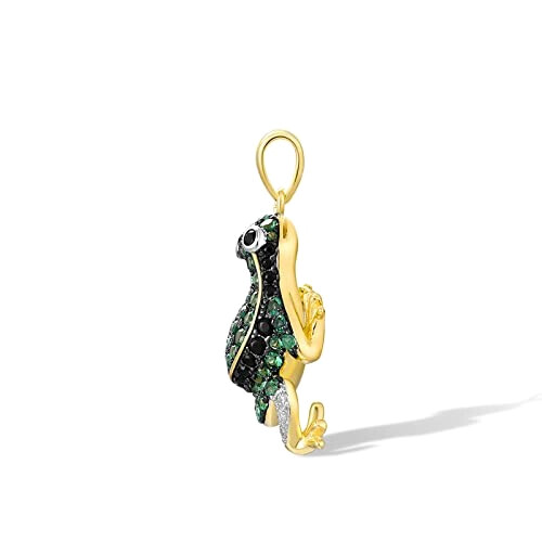 Pendentif Grenouille vert plaqué or variant 0 