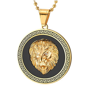 Pendentif Lion couleur du métal: or et noir
