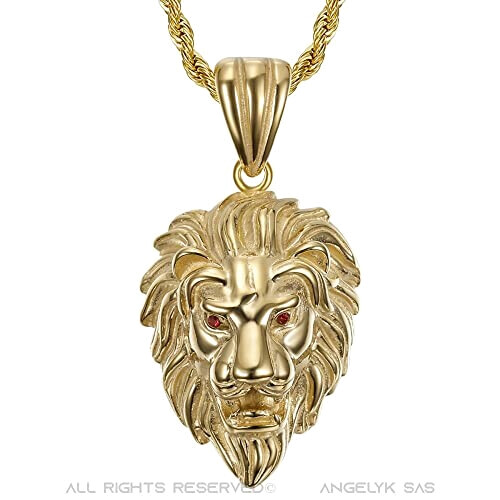 Pendentif Lion plaqué or 28x36 mm variant 0 