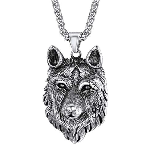 Pendentif Loup argent 51x31 mm