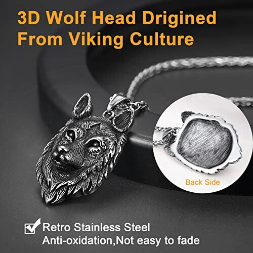 Pendentif Loup argent 51x31 mm variant 3 