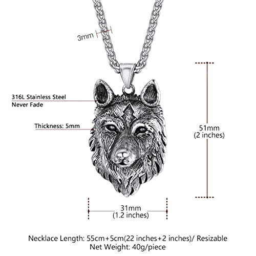 Pendentif Loup argent 51x31 mm variant 4 