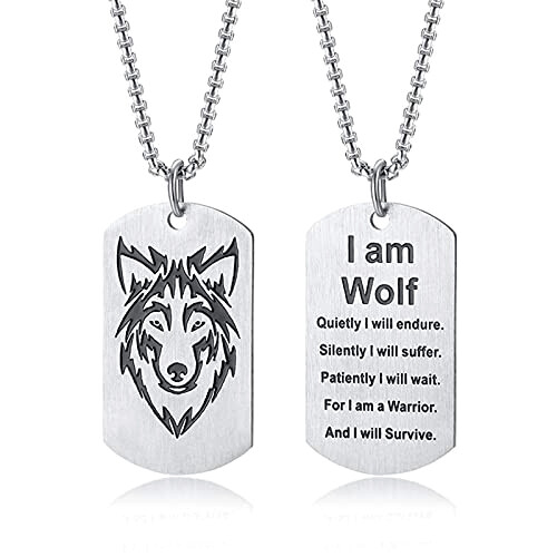 Pendentif Loup collier argent 50x28 mm