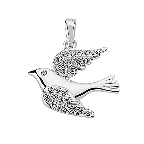 Pendentif Pigeon - Oiseau - argentblanc variant 0 