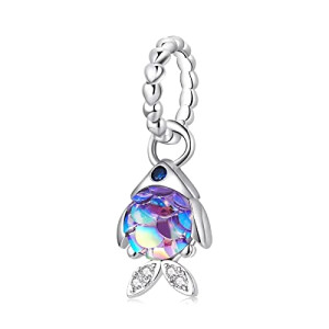 Pendentif Poisson argent zircon 2.1x0.8 cm