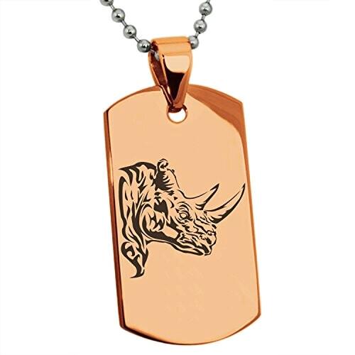 Pendentif Rhinocéros or rose plaqué or