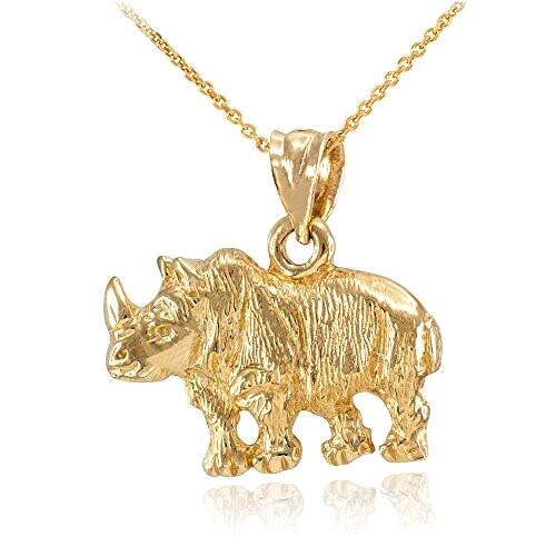 Pendentif Rhinocéros or