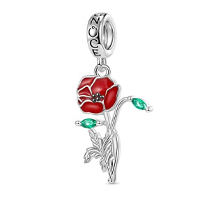 Pendentif Serpent coquelicot rouge