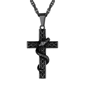 Pendentif Serpent : noir 60x29 mm