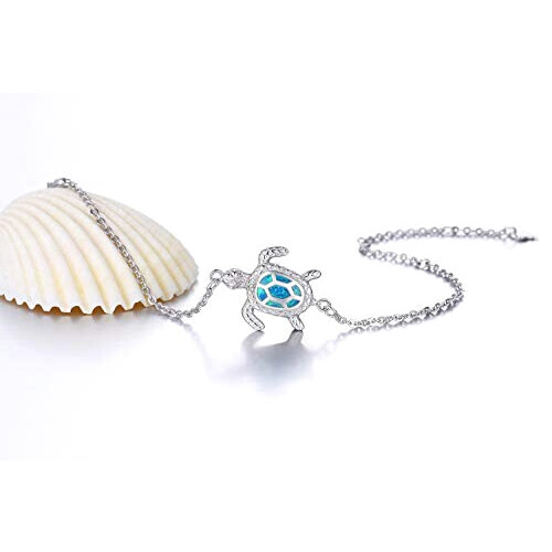 Pendentif Tortue argentbleue variant 1 