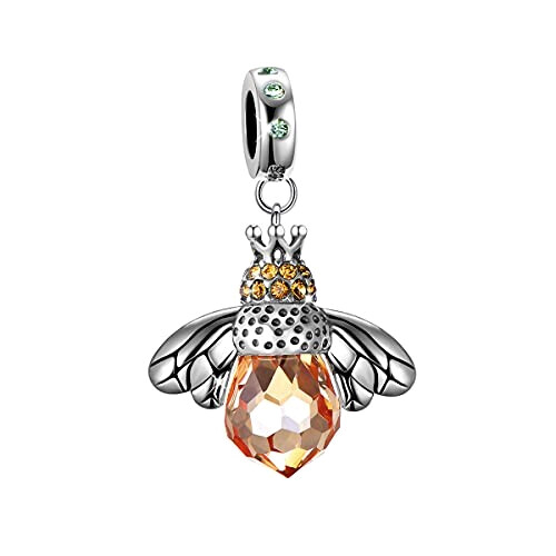 Pendentif Abeille vert orange zircon