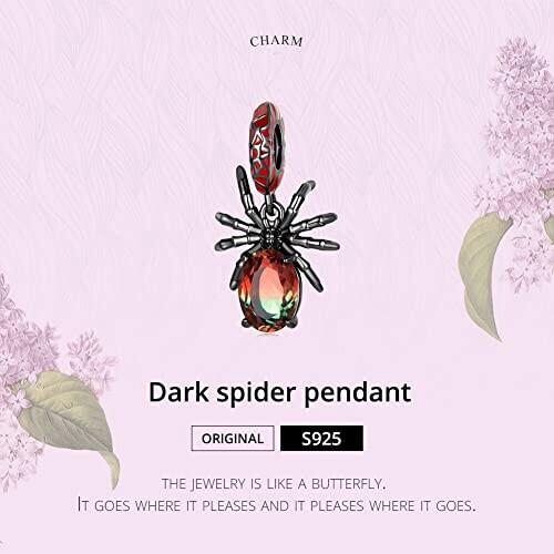 Pendentif Araignée rouge zircon variant 5 