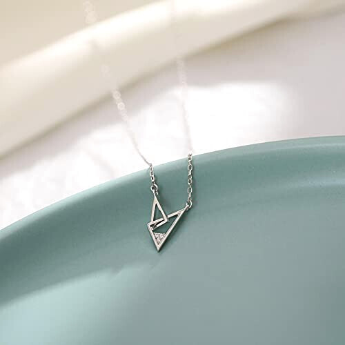 Pendentif Triangle argent zircon variant 2 