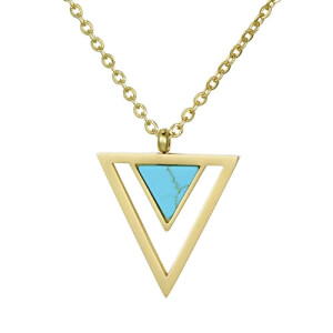 Pendentif Triangle double turquoise 2.2x1.9 cm