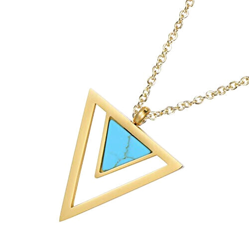 Pendentif Triangle double turquoise 2.2x1.9 cm variant 0 