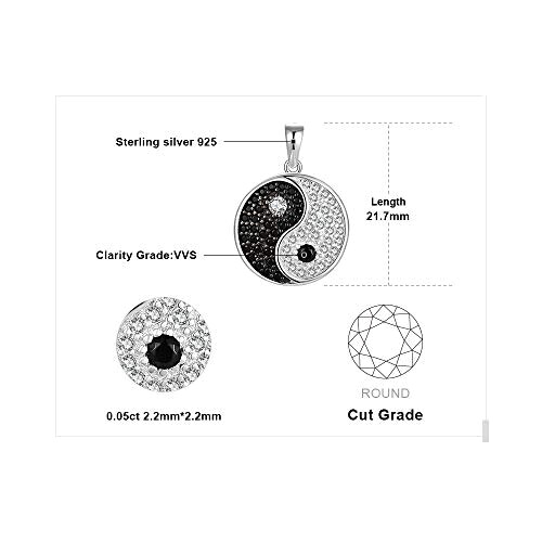 Pendentif Yin Yang noir zircon variant 0 