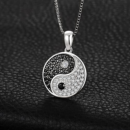 Pendentif Yin Yang noir zircon variant 1 