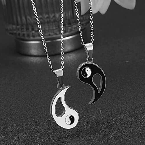 Pendentif Yin Yang argenté variant 0 