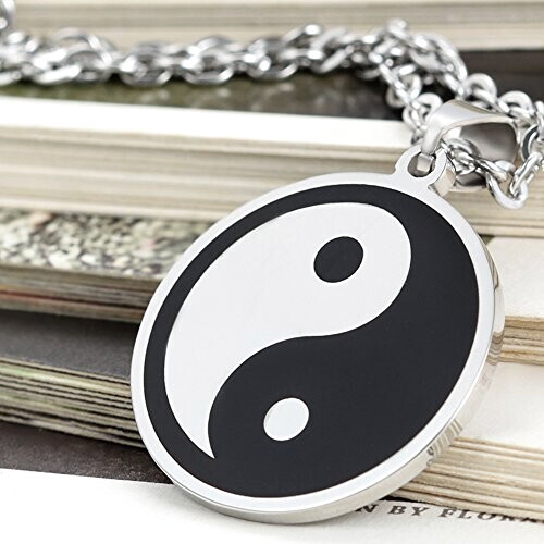 Pendentif Yin Yang argenté variant 0 