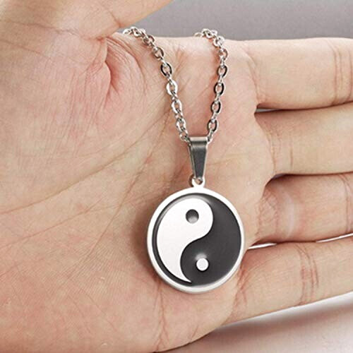 Pendentif Yin Yang argenté variant 2 