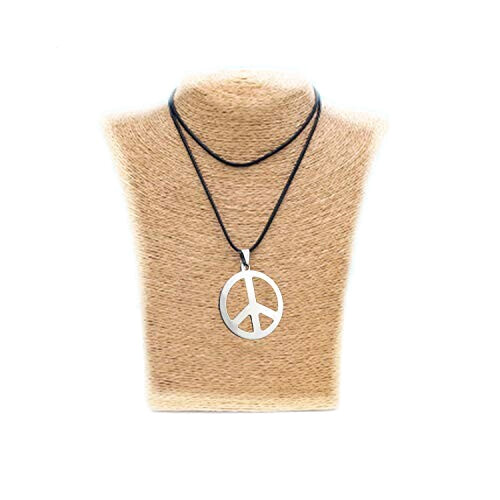 Pendentif Peace and love argenté 3.6x4 cm variant 1 