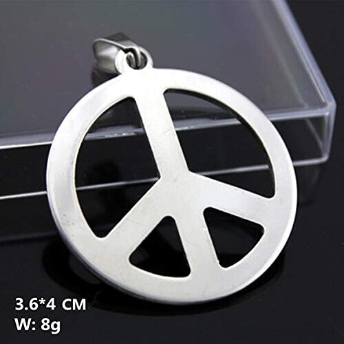 Pendentif Peace and love argenté 3.6x4 cm variant 2 