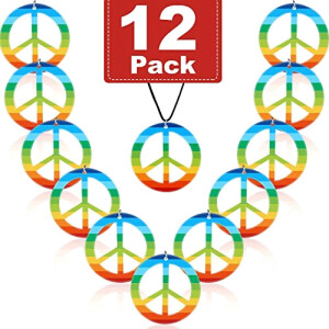 Pendentif Peace and love noir 12 pièces