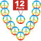 Pendentif Peace and love noir 12 pièces - miniature