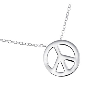 Pendentif Peace and love argent
