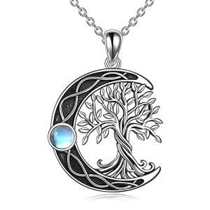 Pendentif Celtique collier lune arbre de vie 3x2 cm