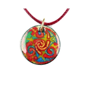 Pendentif Triskel orange jaune vert bleu