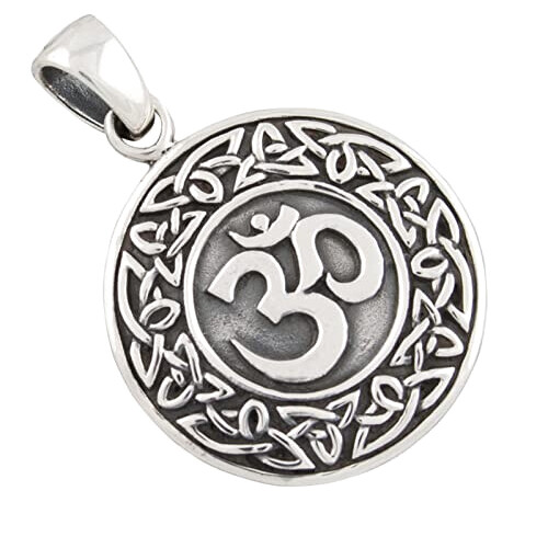 Pendentif Aum argent/noir