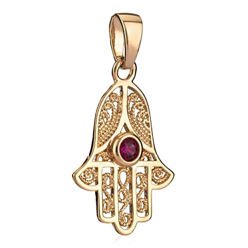 Pendentif rouge jauneor plaqué or zircon 20x15 mm