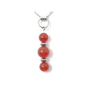 Pendentif rouge acier argent