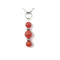 Pendentif rouge acier argent - miniature