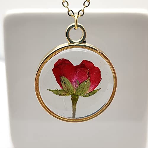 Pendentif rouge plaqué or variant 2 