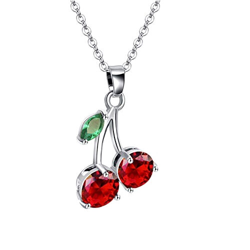 Pendentif rouge chaîne chr-platine