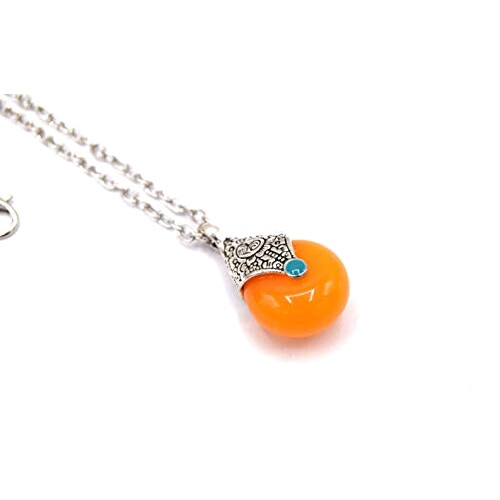 Pendentif orange argenté